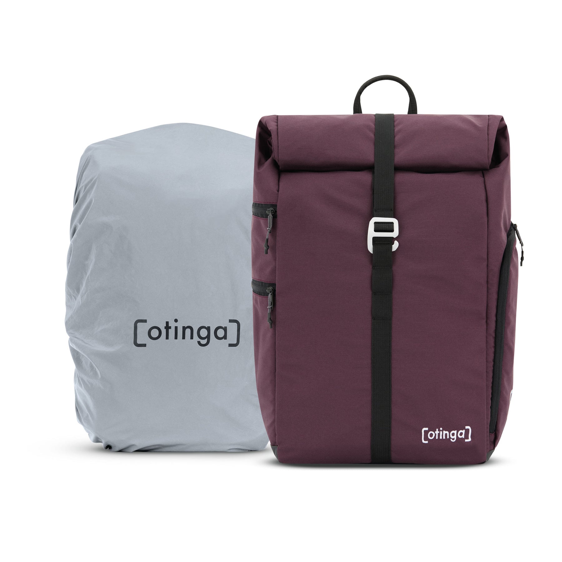 otinga Regenschutz und rote Fahrradtasche