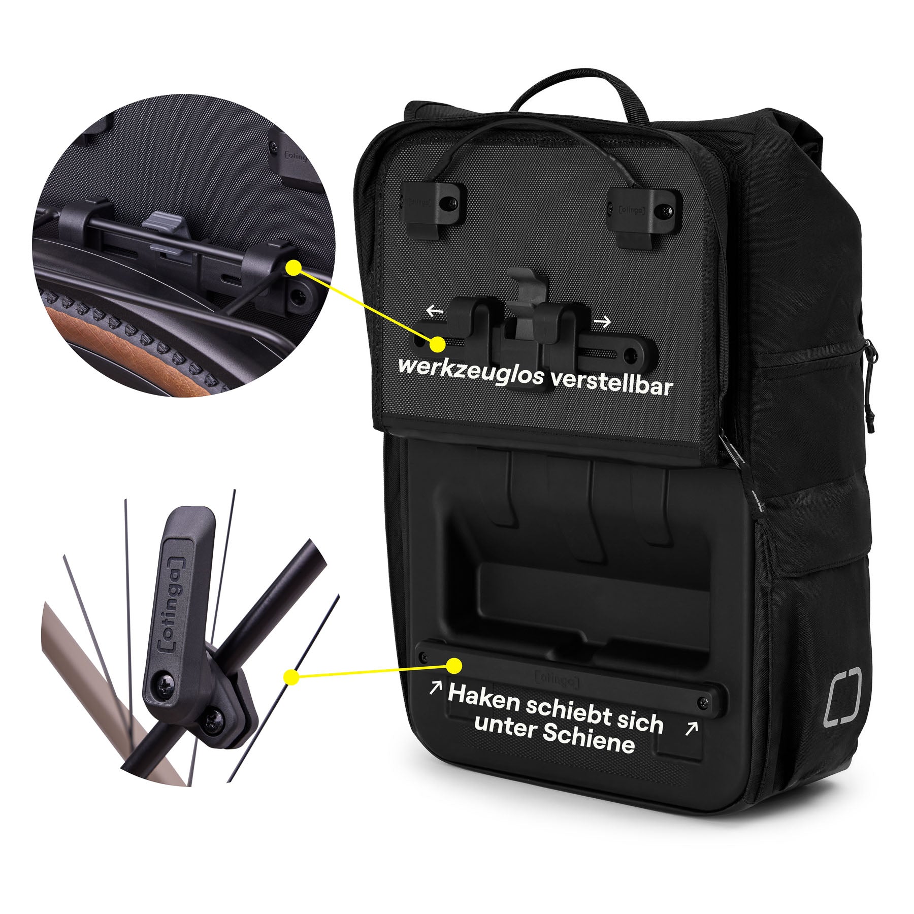 fahrradtasche rechts oder links Flip V3 - Rucksack & Fahrradtasche