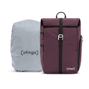 otinga Regenschutz und rote Fahrradtasche 